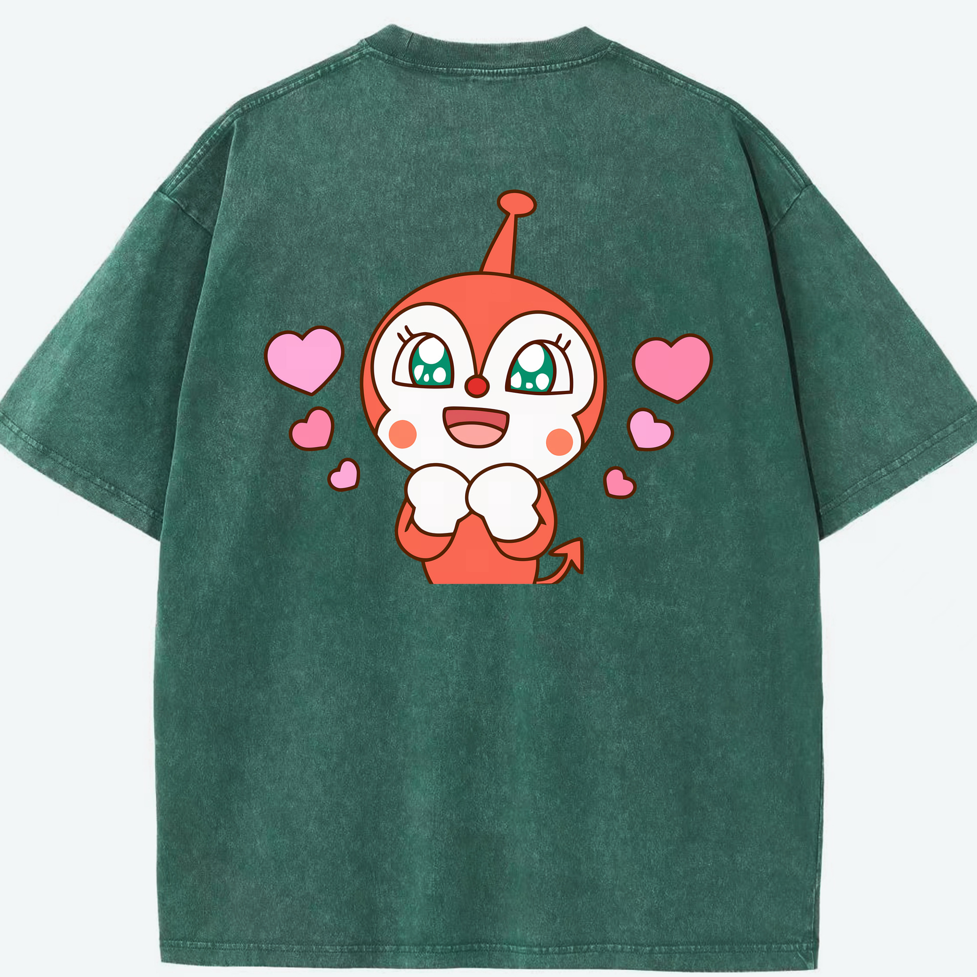 （画像用） アンパンマン Anpanman 綿100% ヴィンテージ風 半袖Tシャツ（背面プリント）